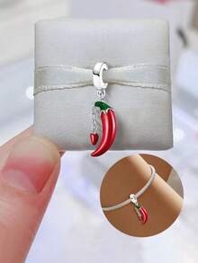 1pc 925 Sterling Silver Tassel Pepper Pendant Bead, Suitable For DIY Bracelet And Women Jewelry - Style 5 - View 6