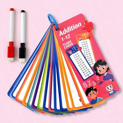 2025 新款乘法表闪卡，适合小学生的数学早教加减乘除工具，适合男孩和女孩的生日礼物、圣诞礼物、完美礼物