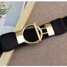 1 件女士弹性腰带，连衣裙配饰腰带，带松紧带和圆形扣，百搭腰部装饰，秋季，万圣节 - 彩色 - 查看 2