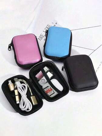 Digital Accessory Organizer Charger Cable Organizer, Digital Accessory Organizer, Portable Double Layer Hard Drive Protective Case, Dustproof Data Cables USB Flash Drive Back To School Season Headphone Case Cable Bags Electronics Bags Dorm Room Cable Organizer