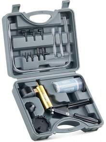 Kit Purga Frenos Bomba Vacío Manual Adaptadores Manómetro Guantes - gris - Ver 1