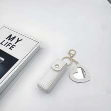 1pc Mini Lipstick Case With Mirror, Portable Pu Leather Keychain Lipstick Holder - Pink Makeup Bag Make Up Organizer Lipstick Holder Gift For Thanksgiving For Girl Women Mom Lipstick Pouch Women Gifts Girl Gifts Girlfriend Gifts. 1pc Solid Color PU Leather Lipstick Holder Bag With Heart Shaped Mirror Women's Makeup Keychains.,Gifts For Women,Christmas Gifts,Gift Ideas For Women