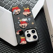 Estuche para 16, 15, 14, 13, 12, 11 Pro Plus de Crayon Manga Japonés - Funda Suave Antigolpes con Diseño de Pareja - Regalo Ideal17  17promax - Negro - Ver 3