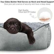 JOEJOY Rectangle Dog Bed For Large Medium Small Dogs - Washable Orthopedic Sofa Bed, Soft Breathable Puppy & Pet Cuddler, Durable Calming Dog Bed With Anti-Slip Bottom, Multiple Sizes,(S(20"X 19"X 6") Grey) - Type16 - 查看 2