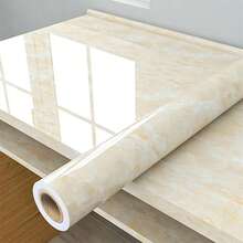 1pc Marble Vinyl Waterproof Wallpaper For Bathroom Table Kitchen Door Ambry Countertop Self Adhesive Sticker For Furniture Decor PVC, Renovation Stickers Peel Wall Panels, Wall Paper, Wallpapers, Spring Decoration Items Refresh Your Home, Rama Decoration Stickers Gifts Birthday Graduation