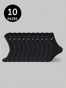 5/10/20 双装加厚黑白男士冬季袜子，时尚休闲舒适，适合户外运动、跑步、健身，压缩膝袜，商务休闲假日黑白中筒袜，圣诞节、感恩节、新年节日礼物（加厚款），适合鞋码（35-39/39-42） - 彩色 - 查看 13