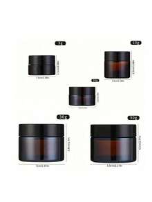 1/5/10 buc borcane cosmetice din sticlă chihlimbar cu capace, recipiente reîncărcabile de dimensiuni de călătorie pentru creme și loțiuni, sticle portabile rezistente la lumină pentru depozitarea cremei de ochi/cremei de față, recipient gol etanș, borcan cosmetic reîncărcabil, borcan rotund sigilat, potrivit pentru depozitarea cremei de față, loțiunii, pudrei de talc, loțiunii de corp, fondului de ten