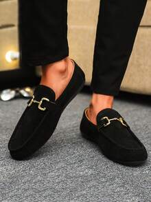 Men's Loafers New Casual Shoes Versatile Moccasins Slip-On Fisherman Shoes Slouchy Shoes Cloth Flat Shoes Men's Black Formal Shoes Flat Boat Shoes Cloth Shoes Flat Shoes (Run Small And Narrow, Please Order 2 Sizes Up) - Black - View 5