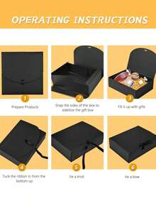 2 قطعة/5 قطع صندوق هدايا مع غطاء، صندوق اقتراح لعروس الخادمة مع شريط، صندوق هدايا من الكرتون الأسود، مناسب للتعبئة والهدايا وأعياد الميلاد والكريسماس والحفلات