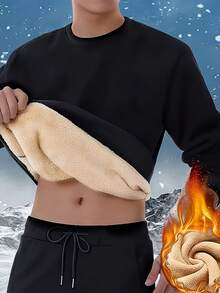 男士保暖圆领卫衣，美国品牌，秋冬季百搭上衣