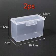 1 Pack Of 8 Small Item Storage Boxes, Transparent Flip-Top Card Plastic Boxes, Cosmetic Sticks, Dental Floss, Toothpicks, Card Holder Film Storage Boxes. It's A Great Small Storage Box, Light And Compact