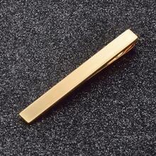 Simple Thin Tie Bar Skinny Tie Clips For Men Unique Copper Gold Black Silver Jewelry For Wedding Business Dinner Party - 金色霧面領帶夾 - 查看 4