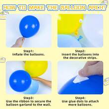 108pcs Blue & Yellow Balloon Arch Kit, DIY Cartoon Theme Blue, Light Blue, Yellow, White Latex Party Balloons For Cartoon Theme Birthday, Anniversary, Graduation, Baby Shower Party Decor - Multicolor - View 7