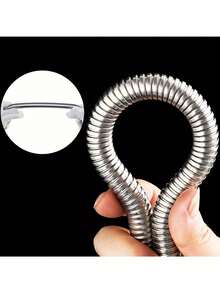 1 pieza Manguera de ducha de acero inoxidable de 59 pulgadas, tubo de entrada de agua multifunción antitorsión, plateado