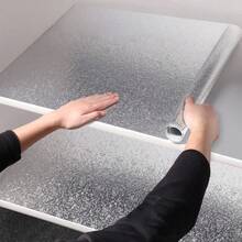 1 Roll Of Self-Adhesive Silver Orange Peel Stainless Steel Wallpaper PVC Waterproof Oil Resistant Easy To Clean Wall Sticker Kitchen Countertop Splash Proof Board Covering Film Removable And Easy To Install Wallpaper15.7inX39.3/118.1/196.8in