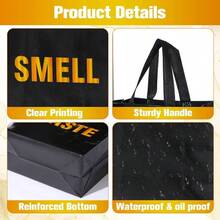 5 Senses Bags Him Her With 10 Gold Tissue Paper, 9.1x8.7x4.3In Reusable Non - Woven Sight Smell Taste Sound Bags With 5 Label Birthday, Wedding, Valentine's Day Present - 黑金 - 查看 4