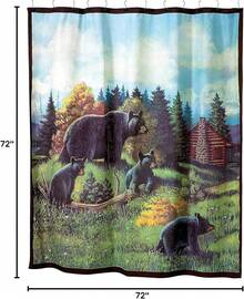 Avanti Linens Black Bear Lodge - Juego de 12 Ganchos de Ducha, Color Negro - 182,9An x 182,9Al cm (1 Panel) - Ver 3