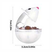 1pc Interactive Cat Toy Feeder, Mouse Shaped Dispenser, Plastic Food Ball Without Battery, Suitable For Cat Games & Pet Training Accessories