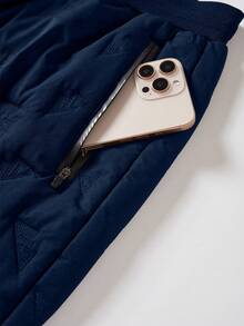 1件装女士保暖内衬运动裤，防风保暖休闲裤，冬季紧身裤 - 藍色 - 查看 10