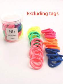 50pcs Canned Hair Accessories 4cm/1.57in Basic Multi-Color High Elasticity Hair Free Random Mixed Color Rubber Band Hair Accessories For Women, Fashionable And Versatile, High-End And Elegant Temperament, Simple And Minimalist Wind Hair Rope Bathroom Hair Accessories Suitable For Daily Outings, Leisure Parties, Commuting, Beach Vacations, Washing, Makeup, Tying Hair, Makeup, Matching Clothes, Headwear Accessories ,Ponytail Holders ,Hair Elastics ,Hair Rubber Bands ,Scrunchies