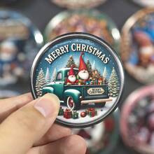 1PC Manual Christmas Bottle Opener Refrigerator Magnets For Beer And Beverages - Easy To Hold Round Bottle Opener, Decorative Fridge Magnet With Nativity, Santa Claus, Snowman Elements, Fun Kitchen Supplies, Thanksgiving, Christmas And New Year Gifts, Christmas Party Supplies, Family Dinner