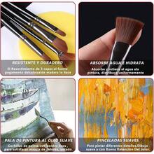 18 Pzs Kit de Pinceles para Pintura Acrilica, Cepillos de Acuarela y Gouache, Incluye Pincel de Punta Plana, Esptula y Esponja, Viene con Estuche, para Acuarela Gouache y Pintura al leo - inicial - Ver 3