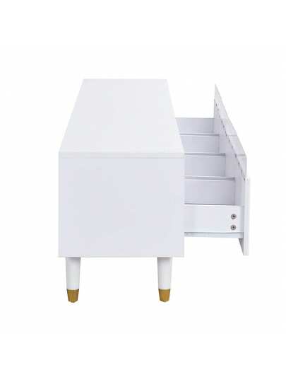 Sairedel TV Cabinet Wit 178cm, Minimalist Cabinet, Furniture Drawers, Acrylic, Moderne Media Board Storage Space, Living Room view 9