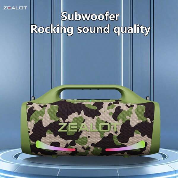 ZEALOT Altoparlante senza fili Zealot-S79 Pro | Potenza 100W (40W*2 woofer +10W*2 tweeter) Batteria 24000mAh e impermeabilità IPX6 TWS Multi-Sync fino a 20 unità, ricarica rapida 5A, riproduzione da scheda TF per avventure all'aperto, casa theater, feste live, power bank di emergenza