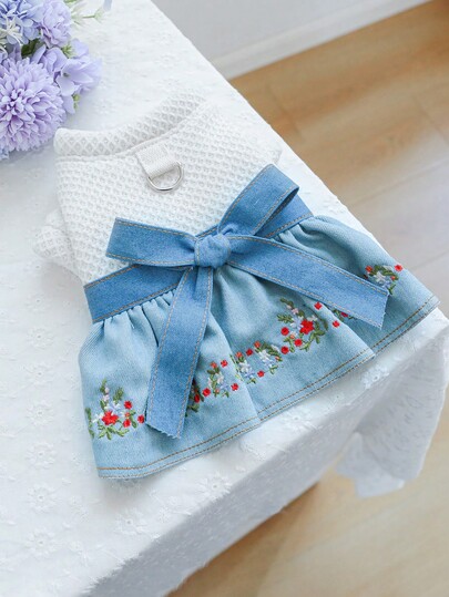 1pc Pet Clothes, Flower Dress For Small Dogs & Puppies, Cute & Comfortable Outfit For Going Out