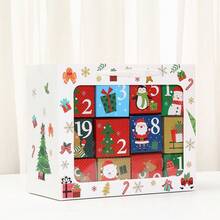 1Set Christmas Advent Calendar Boxes 24 Days Advent Countdown Gift Boxes Christmas Cardboard Number Empty Boxes Xmas Holiday Decoration For Fill Your Own Gift Box Xmas Gifts - Red - View 9