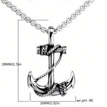 1pc Pirate Ship Anchor Pendant Fashion Anchor Steel Men's Necklace Hip Hop Punk Jewelry - Förgylld - Visa 3