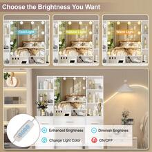 100cm Modern White Vanity Set With LED Mirror & Stool, 7-Drawer Storage + Tiered Shelves - Large Dressing Table With LED Adjustable Brightness - Girls Bedroom Furniture With Stool Included, Space-Saving Design, Easy Assembly Required - Ideal For Teen Girls & Women - Modern Makeup Dressing Table Set, Vanity Makeup