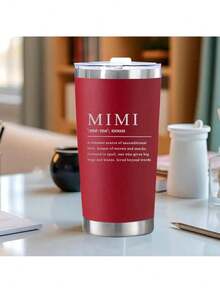 1pc 20oz Stainless Steel Tumbler With Lid - Mimi Quote, Unconditional Love, Reusable Drink Cup For Hot & Cold Beverages, Green/Deep Red/Purple, Perfect Gift For Mother'S Day Or Birthdays, Insulated Coffee Cup, Sentimental Cup Design, Durable Drinkware - 紫色 - 查看 2