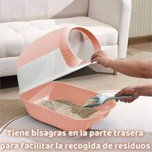 Caja de para Gatos con Capucha, Arenero para Gato Cerrado con Pala, Orinal Inodoro Gatito, Planta de Fcil de Limpiar, a Prueba de Olores, Antisalpicaduras, para Gatitos Rosa - Rosa - Ver 3