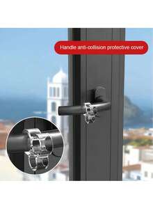 3-Loch transparenter Silikon Türgriff Stoßschutz, universeller Türstopper, ohne Bohren erforderlich