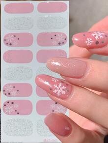 Snowflak Nail Polish Strips Christmas Gel Nail Stickers Glitter Snow Flak Full Nail Wraps Xmas Nail Art Design Gel Nail Wraps Gel Nail Strips Stickers For Christmas Manicure Salon Nails - Multicolor - View 26