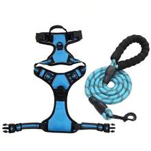 Arnés para perro sin tirones con 1 clip para correa, ajustable y acolchado suave, chaleco para mascotas de Oxford reflectante sin ahogo con asa de control fácil