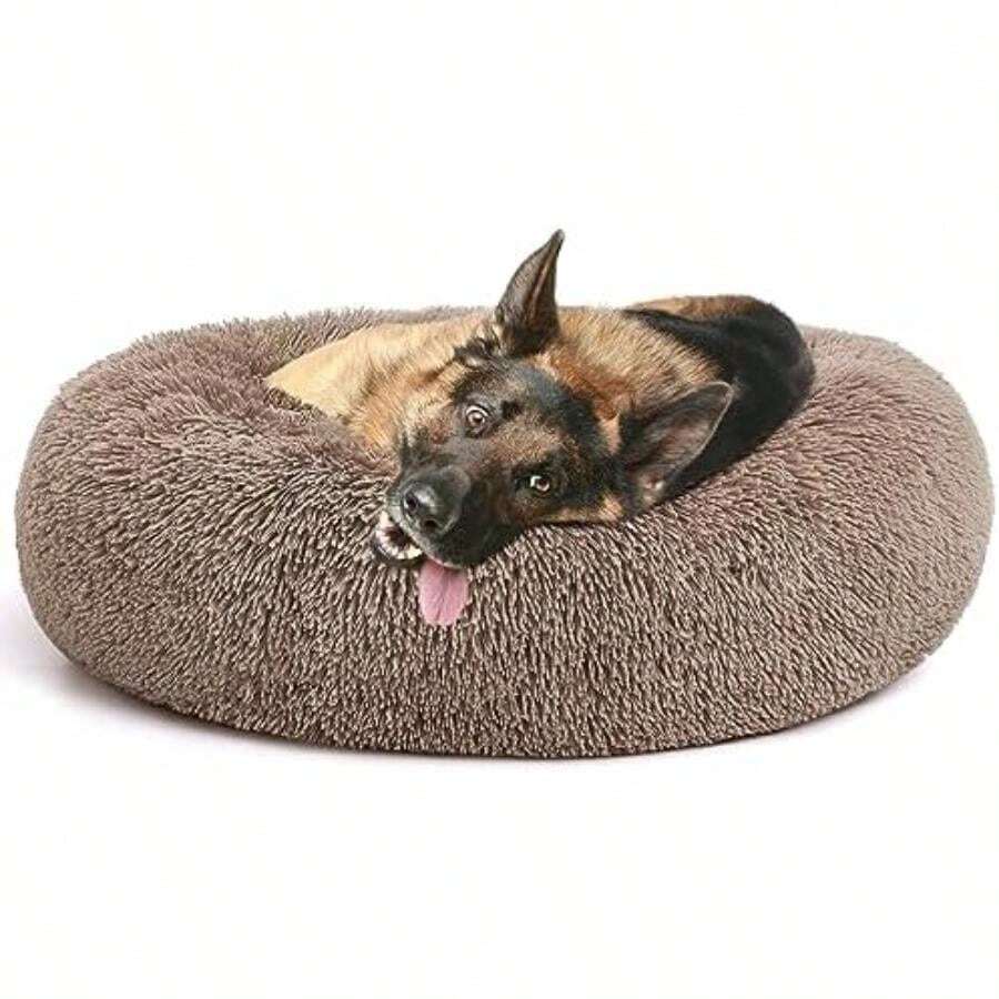 MIXJOY Orthopedic Dog Bed Comfortable Donut Cuddler Round Pet Beds Ultra Soft Washable Dog And Cat Cushion (20''/23''/30'') (23'', )(L(36''x 36'') Brown) - Type9 - 查看 1