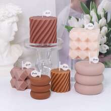 Ensemble de moules géométriques multicolores pour la coulée de résine. Moules en silicone en forme de cube, pilier et carré pour la fabrication de bougies parfumées en cire de soja, savon DIY