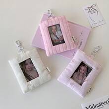 1pc INS Korean Style 3-Inch Photo Card Protector Case, Versatile Student Campus ID Card Holder, Backpack Pendant
