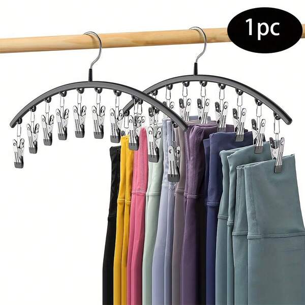 1 pieza Percha, Organizador de leggings de armario, Percha de metal, Soporte para pantalones de yoga, Estante de almacenamiento de leggings, Estante colgante, Organizador para almacenamiento de armario, Uso para leggings delgados, jeans delgados, pantalones casuales delgados, pantalones de vestir delgados, shorts, almacenamiento en el hogar