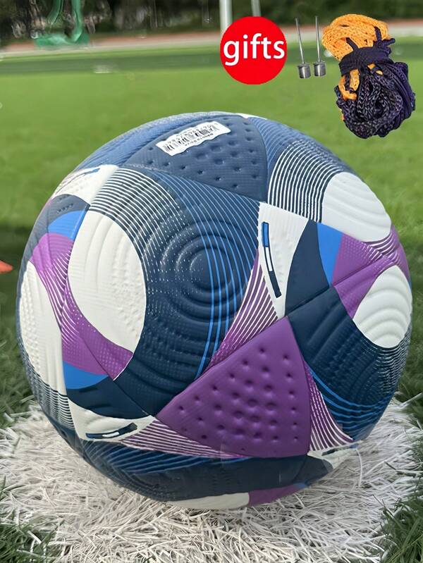 5# Soccer Ball, High-Quality PU Leather, Seamless Hot Melt Technology, High Elasticity, Wear-Resistant, Easy To Kick, Anti-Slip, Anti-Burst, Professional Match & Training Ball For Adults And Teenagers, Ball Pump And Net Included