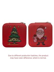1 Stück Schmuckaufbewahrungsbox im Weihnachtsdesign mit Weihnachtsmann/Weihnachtsbaum als Geschenk für Frauen, Mini Schmuckorganizer, Geschenk für Frauen, große Kapazität, Reiseessentiell, für Urlaub, Strand, Badezimmer, Schlafzimmer