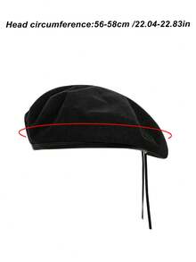 1 peça de chapéu militar masculino para uso externo com acabamento em couro, boina casual com proteção solar, tamanho ajustável, material 100% poliéster, adequado para todas as estações. - Boinas - Ver 12