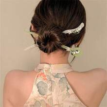 1pc Elegant Lily Flower Hair Clip, Vintage Style Hair Accessory For Women, Bun Extension, Pins For Hair