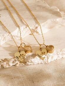 Dây chuyền chiếu ảnh thú cưng theo yêu cầu, Dây chuyền hình trái tim in dấu chân thú cưng và tên, Dây chuyền ảnh có tên, Dây chuyền chiếu ảnh cá nhân hóa, Quà tặng cho bạn gái yêu thú cưng, Dây chuyền ảnh kỷ niệm thú cưng, Dây chuyền nữ thời trang theo yêu cầu, Quà Giáng sinh theo yêu cầu, Trang sức thân thiện với động vật, Trang sức dành cho nữ - Vòng cổ chiếu - Xem 5