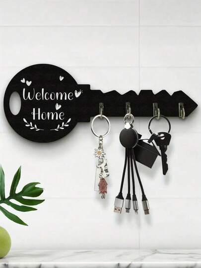 New Key Holder With Hook - Easy Installation, Simple Design|No Hole Installation|Strong Load Bearing Capacity|Multifunctional Organizer For Entryway Storage|Key Hook|Convenient Shelf|Convenient Shelf|Wall Decoration