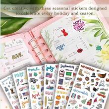 Pegatinas Decorativas/Pegatinas de Planificación Estacional de Vacaciones - Pegatinas de Planificador Diario - Varias Pegatinas Adecuadas para Decoración, Planificación, Scrapbooking, Diario Estético y Diario de Chatarra Suministros Escolares - Mezcla de colores - Ver 7