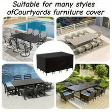 600D Patio Furniture Cover, Heavy Duty Outdoor Furniture Cover, Sofa Set Table & Chair Cover, 137*57*35 Inches,Women's Day,Travel Essentials,Wedding Favours,Y2k,Bedroom,Car Accessories Women,Kitchen Decor,Kitchen Decor,Household Items - Black - View 6