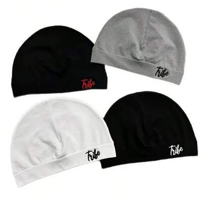 Embroidered Letter Skull Cap Unisex Knit Beanie Hat Soft Stretchy Comfortable Casual Streetwear All Season Fashion Hip Hop Style Outdoor Sports Skiing Camping Hiking Running Travel Daily Wear Stylish Headwear Accessories For Men Outfits Winter Clothing